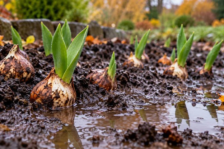 Tulipany w mokrej ziemi po deszczach: kiedy cebulki mogą zgnić, czy trzeba je wykopywać i co zrobić przed zimą?