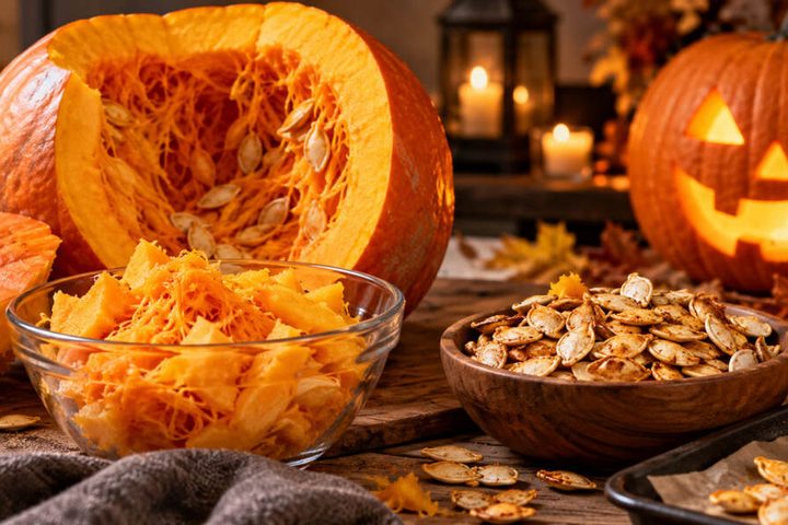 Dynia na Halloween: czy można zjeść miąższ z lampionu, jak upiec pestki i kiedy lepiej ją wyrzucić