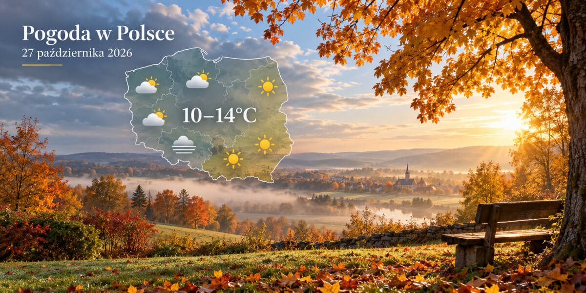 Pogoda na jutro, 27 października 2026: do 14°C, więcej słońca i poranne mgły. Gdzie będzie najcieplej i czy spadnie deszcz?