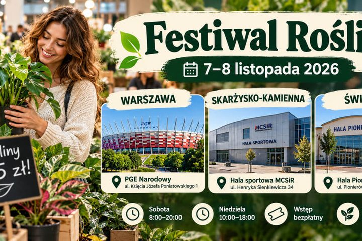 Festiwal Roślin 7–8 listopada 2026: gdzie odbędą się targi w trzech miastach, ile kosztują rośliny i na co uważać podczas listopadowych zakupów